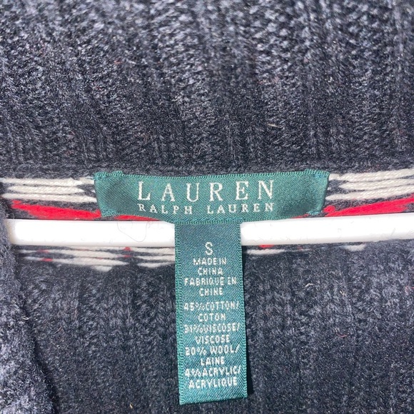 Lauren Ralph Lauren Red and Black Geometric Cowl Neck Sweater - Picture 5 of 5